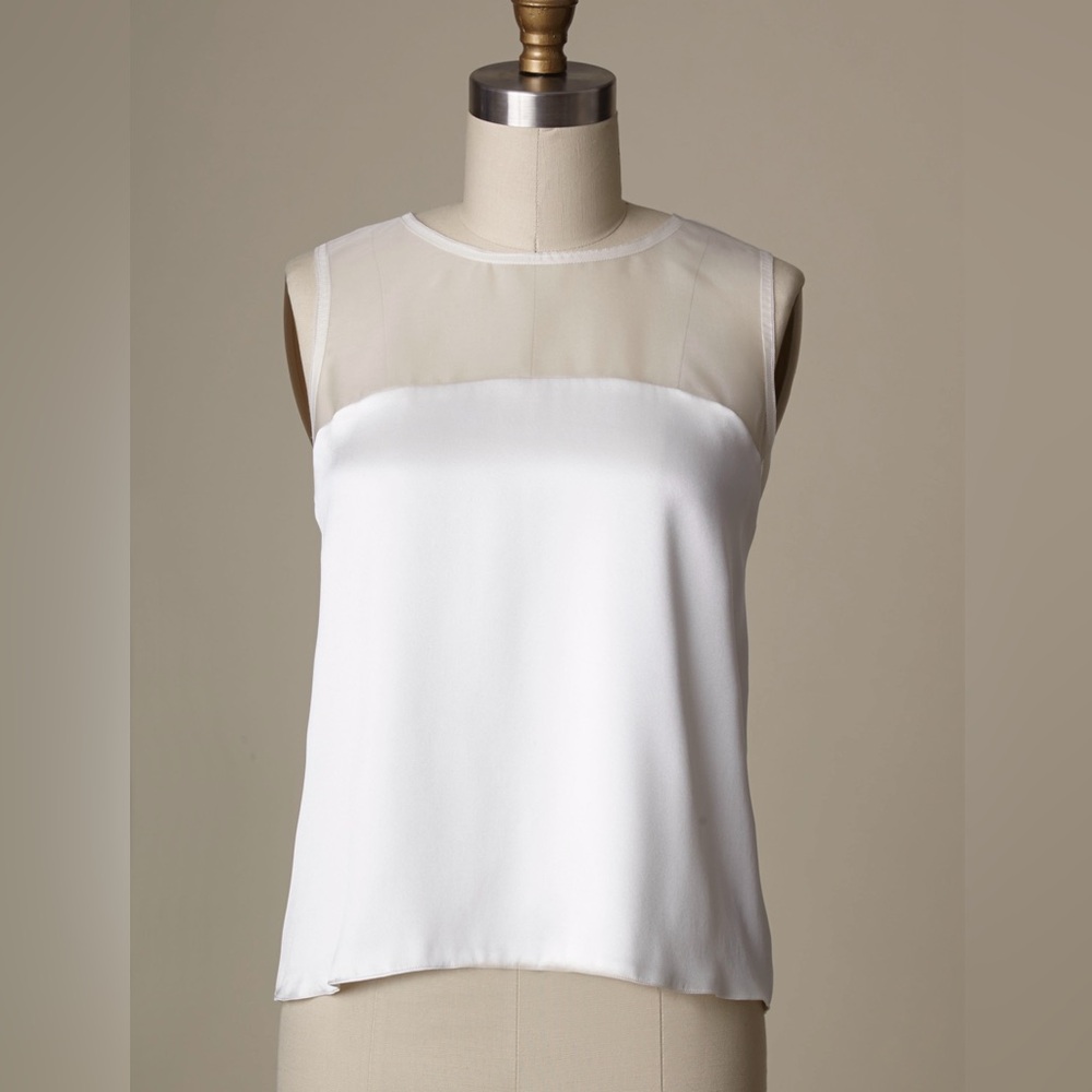 Della Giovanna Off-White Silk Top Size 2